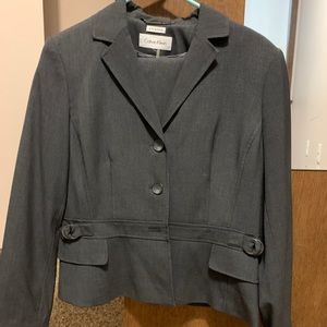 Grey Calvin Klein suit never worn! with skirt too